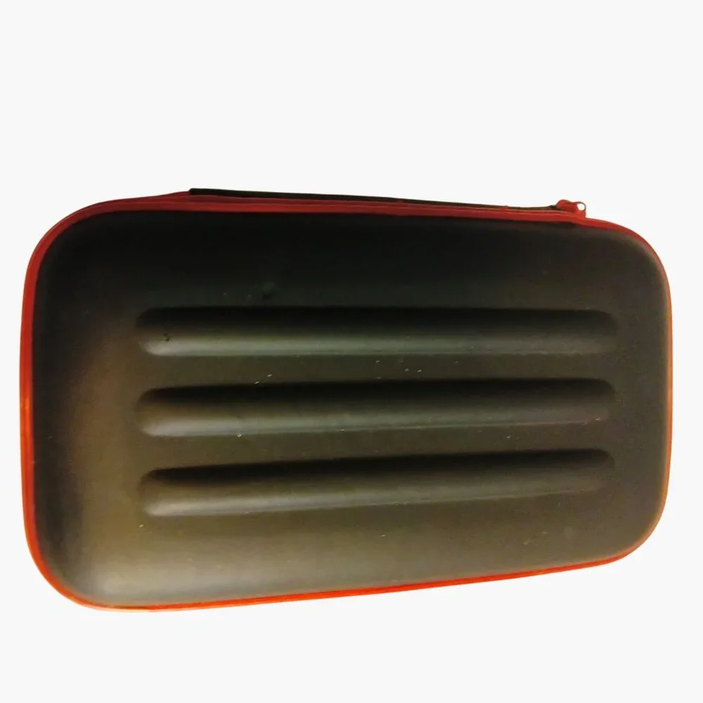 Equipment Case Semi Hard Shell Black Red Zipper Storage 8 inch